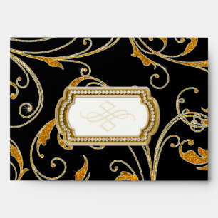 Enveloppes A7 Correspondance Glam Old Hollywood Regency Black