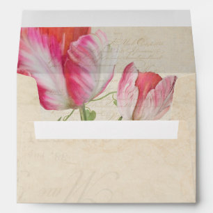 Enveloppes A7 Elégante oeuvre végétale florale Vintage Tulipe