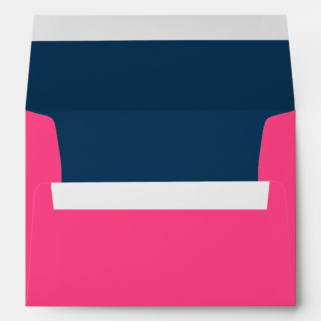 Enveloppes A7 Hot Pink et Navy Blue Mariage (Dos (Bas))