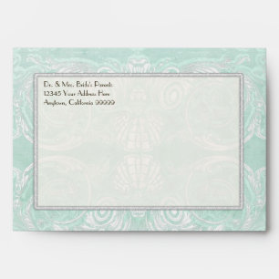 Enveloppes A7 Monogramme personnalisé Vintage Dentelle Damas
