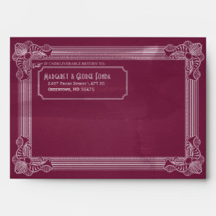 Enveloppes A7 personnalisables Vintages en prunes 