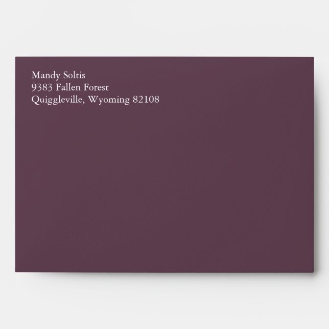 Enveloppes A7 Purple Avec Adresse De Retour (Devant)