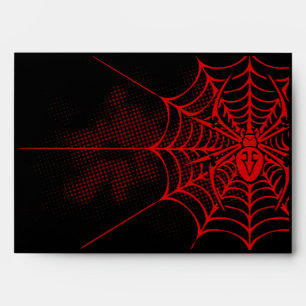 Enveloppes A7 Spider Web Black et Red Halloween