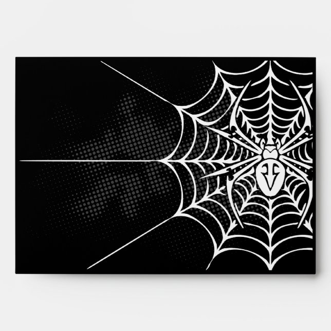 Enveloppes A7 Spider Web Black White Halloween (Devant)