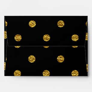 Enveloppes à points noirs et or en faux foil