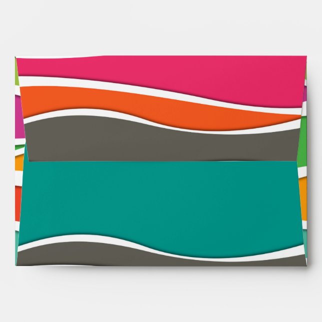 Enveloppes Abstract colorful geometric waves pattern (Dos (Haut rabat))
