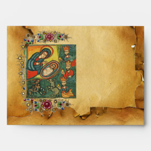 ENVELOPPES ADORATION DE MAGI CHRISTMAS PARCHMENT SCEAU DE CIR