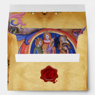 ENVELOPPES ADORATION DES ROIS MAGE PARCHEMIN DE NOEL SCEAU DE