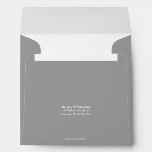 Enveloppes Adresse de retour gris-foncé carrée d'enveloppe