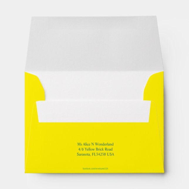 Enveloppes Adresse de retour jaune citron de la taille A6 (Dos (Bas))