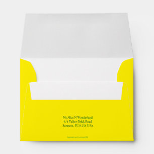 Enveloppes Adresse de retour jaune citron de la taille A6