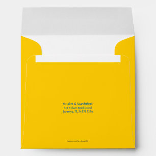 Enveloppes Adresse de retour jaune mûre carrée d'enveloppe