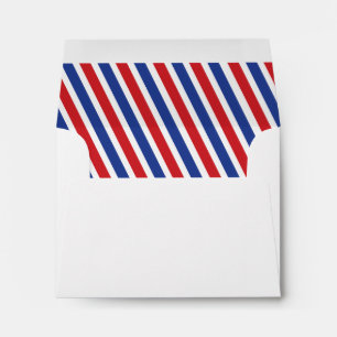 Enveloppes Airmail Diagonal Stripes Liner - Rouge et Royal