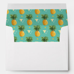 Enveloppes Ananas Lumineux Sur Motif Géométrique