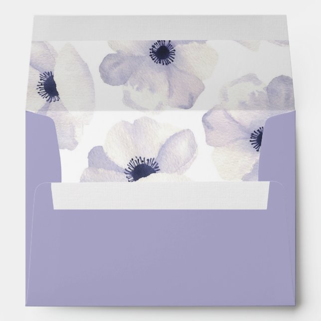 Enveloppes Anémones romantiques (Dos (Bas))