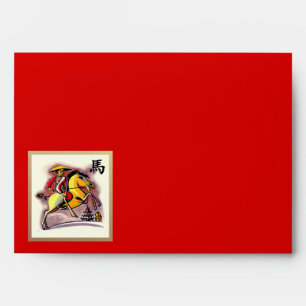 Enveloppes Année chinoise du cheval Hongbao Rouge