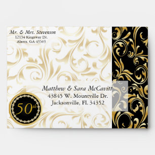 Enveloppes Anniversaire élégant du 50e Mariage d'or