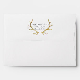 Enveloppes Antler d'or russe Étiquette de adresse personnal