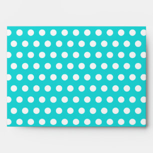 Enveloppes Aqua avec points blancs