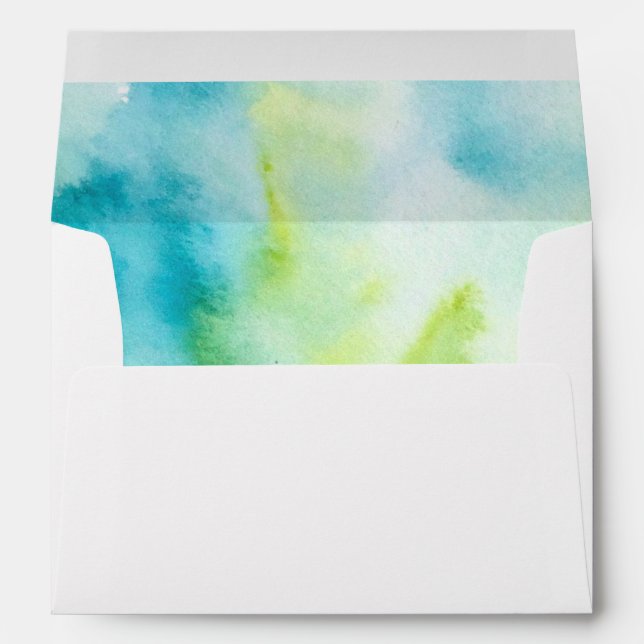 Enveloppes Aquarelle | Argent | Mariage Monogrammes (Dos (Bas))
