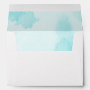 Enveloppes Aquarelle bleu Aqua Abstraite