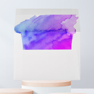 Enveloppes Aquarelle Bleu Violet violet Adresse de retour