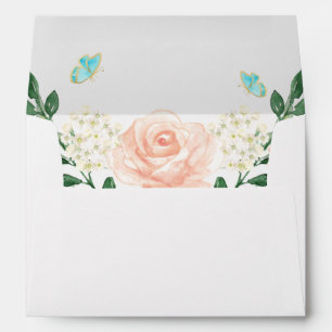 Enveloppes Aquarelle Blush Peach Floral pour invitation 5x7