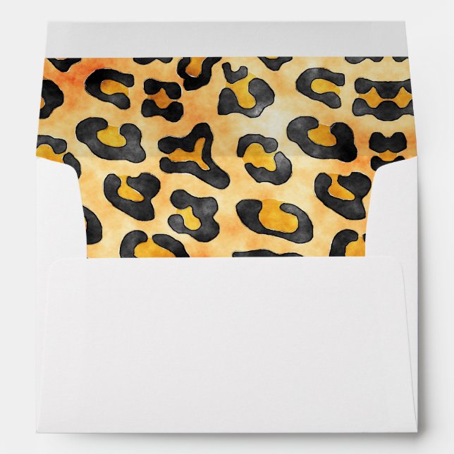 Enveloppes Aquarelle Empreinte de léopard (Dos (Bas))