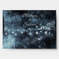 Aquarelle étoile Mariage céleste Monogramme