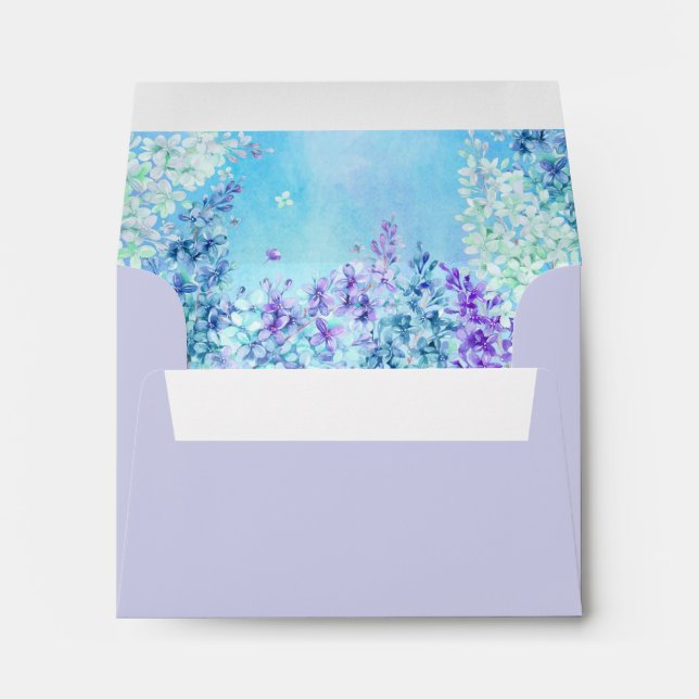Enveloppes Aquarelle Lilac Mint Aqua Purple (Dos (Bas))