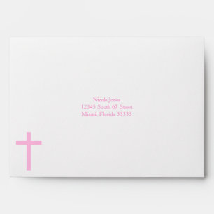 Enveloppes Aquarelle rose de communion