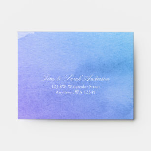 Enveloppes Aquarelle violette et Turquoise RSVP Adresse de re