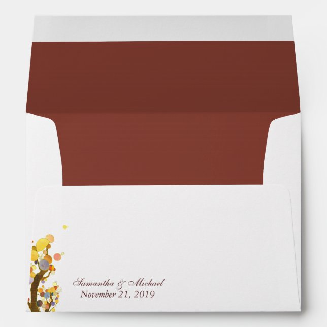 Enveloppes Arbres colorés pré-adressés Mariage (Dos (Bas))