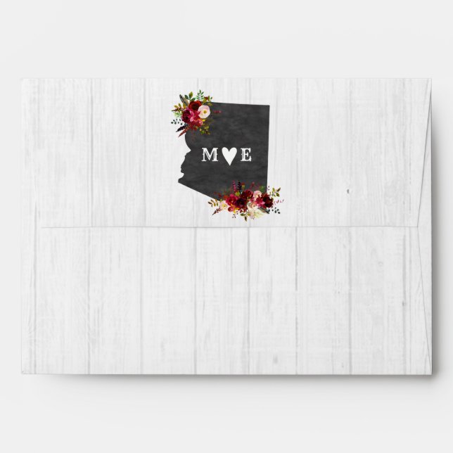 Enveloppes Arizona State Destination Russe Mariage Monogramme (Dos (Haut rabat))