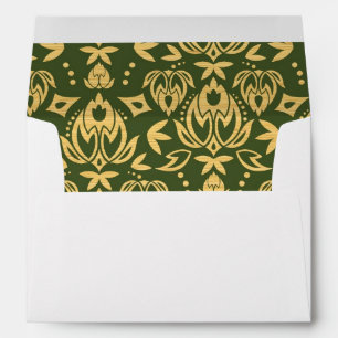 Enveloppes arrière - plan en bois de damas à fleurs