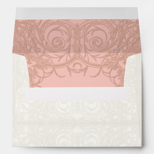 Enveloppes Art Déco Nouveau Gatsby Style Or en dentelle Look (Dos (Bas))