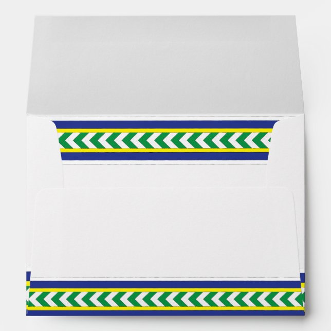Enveloppes Art folklorique letton vert et bleu letton (Dos (Bas))