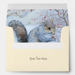 Enveloppes art gris mignon de faune de scène de neige