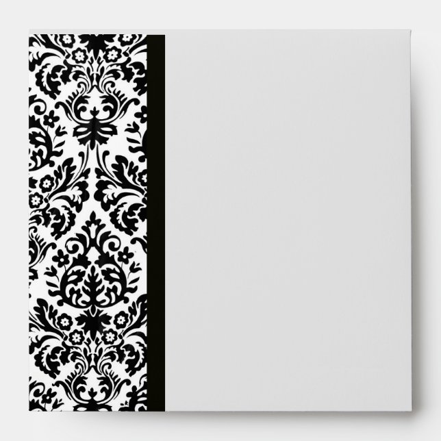 Enveloppes ART NOUVEAU DAMASK, noir et blanc (Devant)
