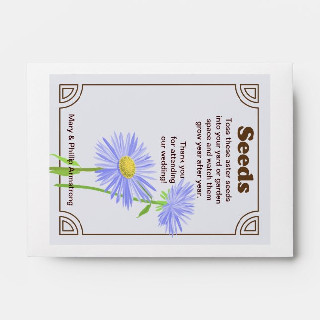 Enveloppes Aster Seed Packet Wedding Favoriser (Devant)