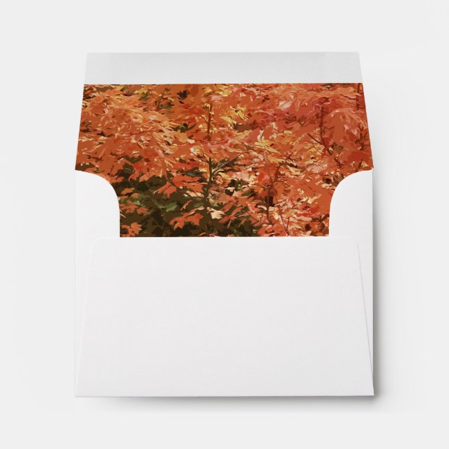 Enveloppes Automne Orange Feuille mariage carte RSVP (Dos (Bas))