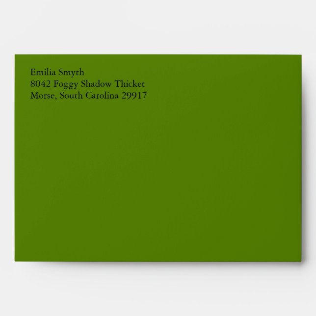 Enveloppes Avocado Green A7 5x7 avec adresse de re (Devant)