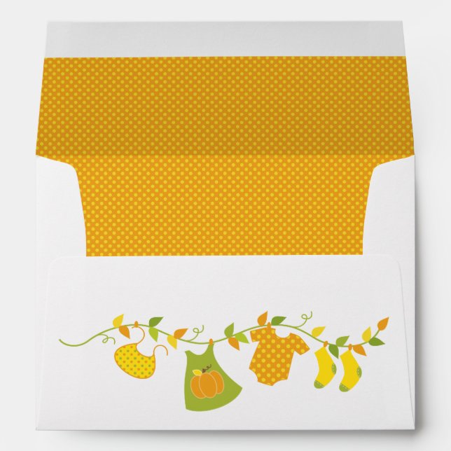 Enveloppes Baby shower d'automne (Dos (Bas))
