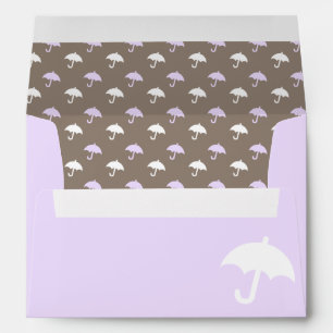 Enveloppes Baby shower parapluie Lavender