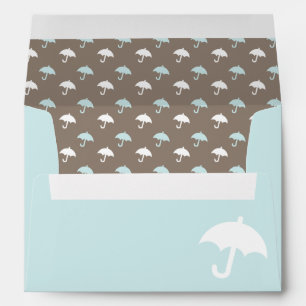 Enveloppes Baby Shower Parapluie Menthe