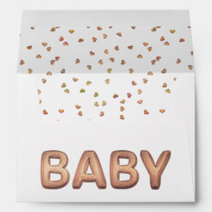 Enveloppes Balcon bébé Élégant Baby shower Rose or