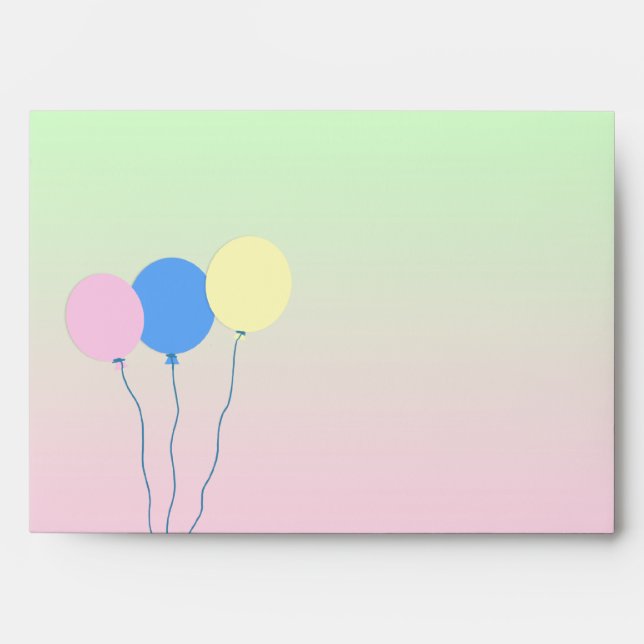 Enveloppes Balloons d'anniversaire Pastel (Devant)