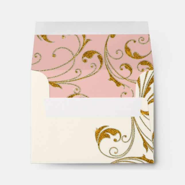 Enveloppes Ballotin Glam Old Hollywood Regency Cravate noire (Dos (Bas))