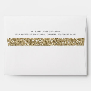 Enveloppes Bande Parties scintillant or et Motif de ligne imp