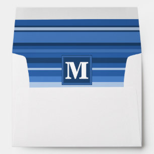 Enveloppes Bandes bleu monogramme
